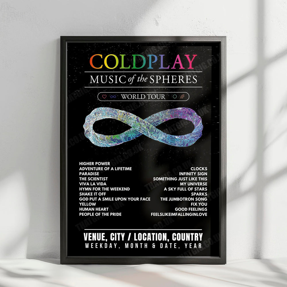 Coldplay Setlist Poster - Allegiant Stadium, Las Vegas - June 7th, 2025