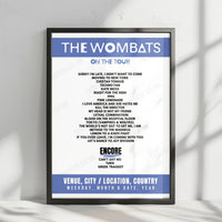 The Wombats Setlist Poster - The OVO Hydro, Glasgow - March 25th, 2025