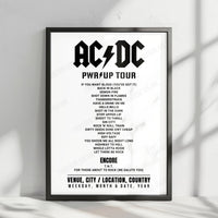 AC/DC Setlist Poster - Wembley Stadium, London - July 3rd, 2024