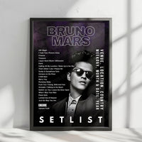Bruno Mars Setlist Poster - Tokyo Dome, Tokyo - January 16th, 2024