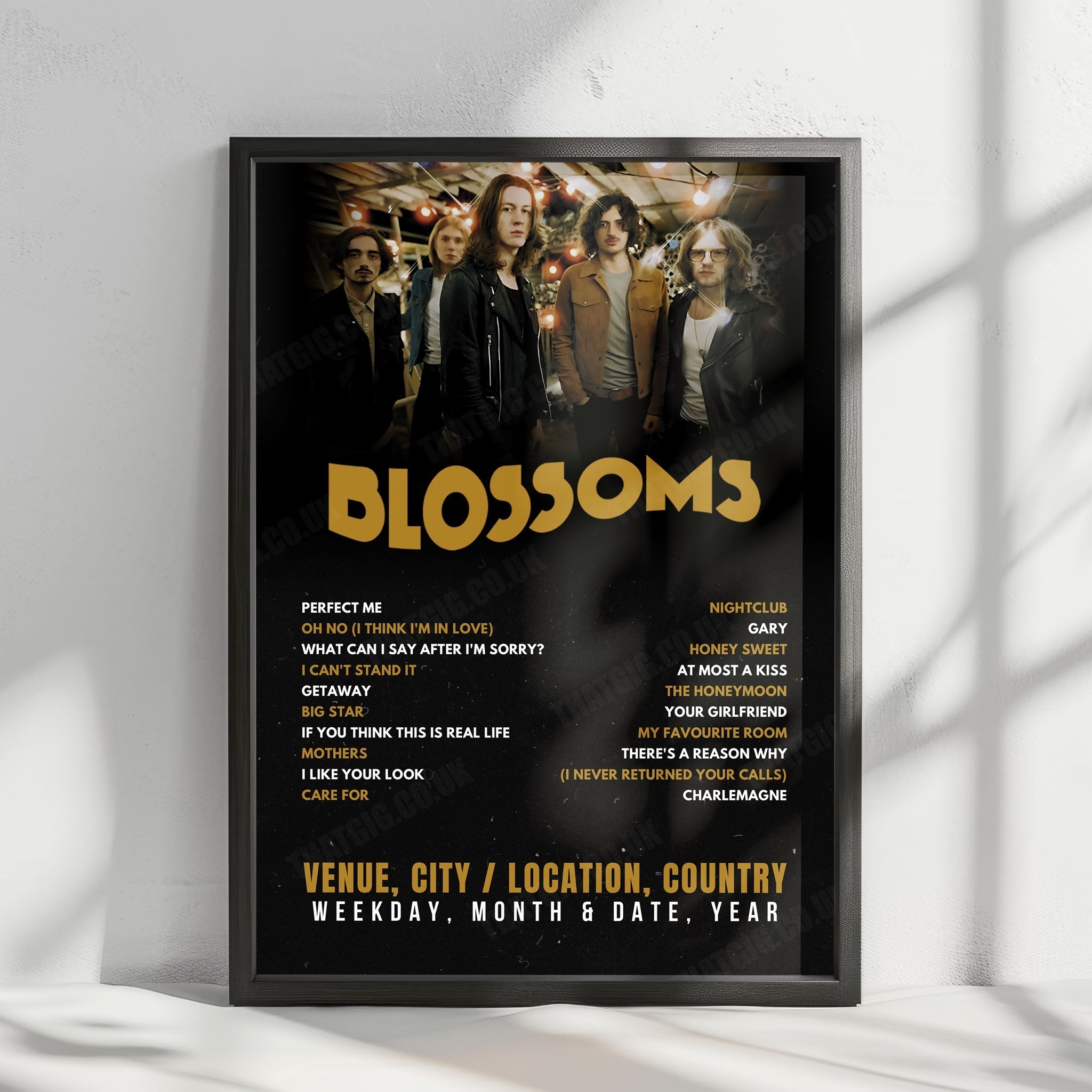 Blossoms Setlist Poster - O2 Academy, Birmingham - November 1st, 2024