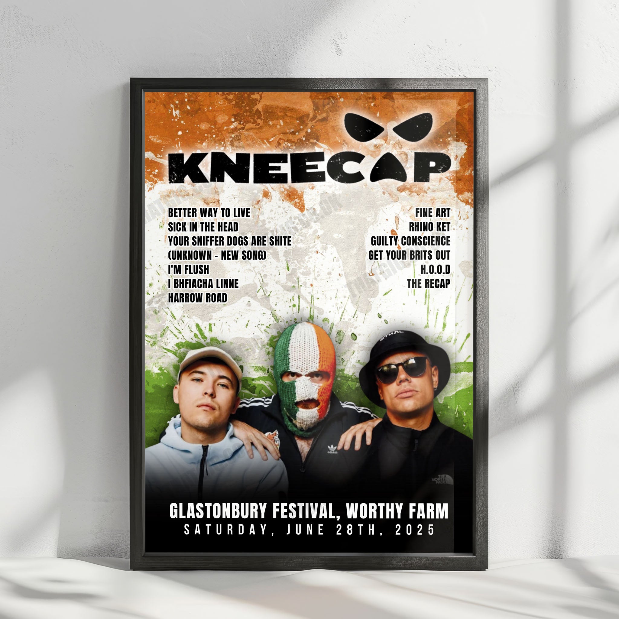 Kneecap Setlist Poster - Glastonbury Festival, Pilton, England - June 28th, 2025