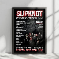 Slipknot Setlist Poster- Download Festival, Donington Park - June 11th, 2023