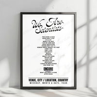 We Are Scientists Setlist Poster - Temple Newsam, Leeds - May 24th, 2025