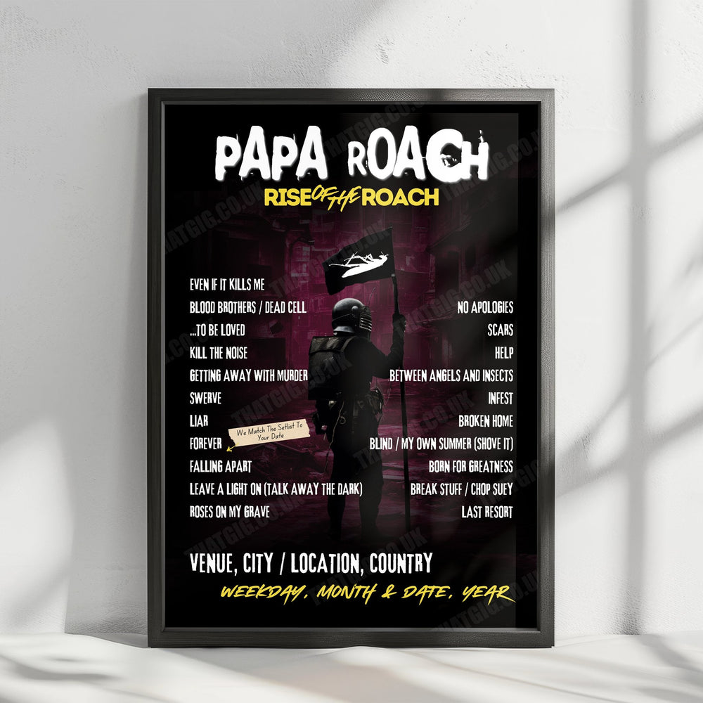 Papa Roach Setlist Poster - Huxley's Neue Welt, Berlin, Germany - January 21st, 2025