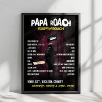 Papa Roach Setlist Poster - Huxley's Neue Welt, Berlin, Germany - January 21st, 2025