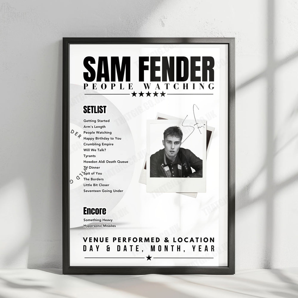 Sam Fender Setlist Poster - Zenith, Munich - March 12th, 2025