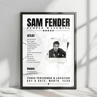 Sam Fender Setlist Poster - Zenith, Munich - March 12th, 2025