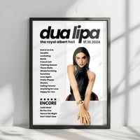 Dua Lipa Setlist Poster - Royal Albert Hall - October 17th, 2024