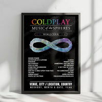 Coldplay Setlist Poster - Wembley Stadium, London - August 13th, 2022