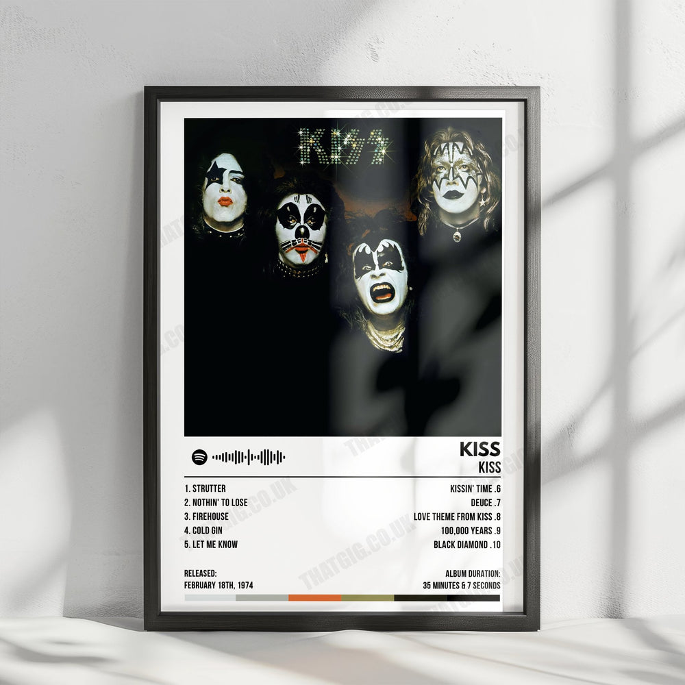 KISS "KISS" Album Cover Poster with Complete Tracklist