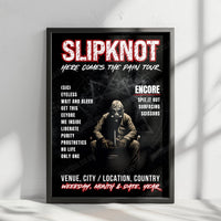 Slipknot Setlist Poster - Xfinity Center, Mansfield, MA, USA - August 15th, 2024