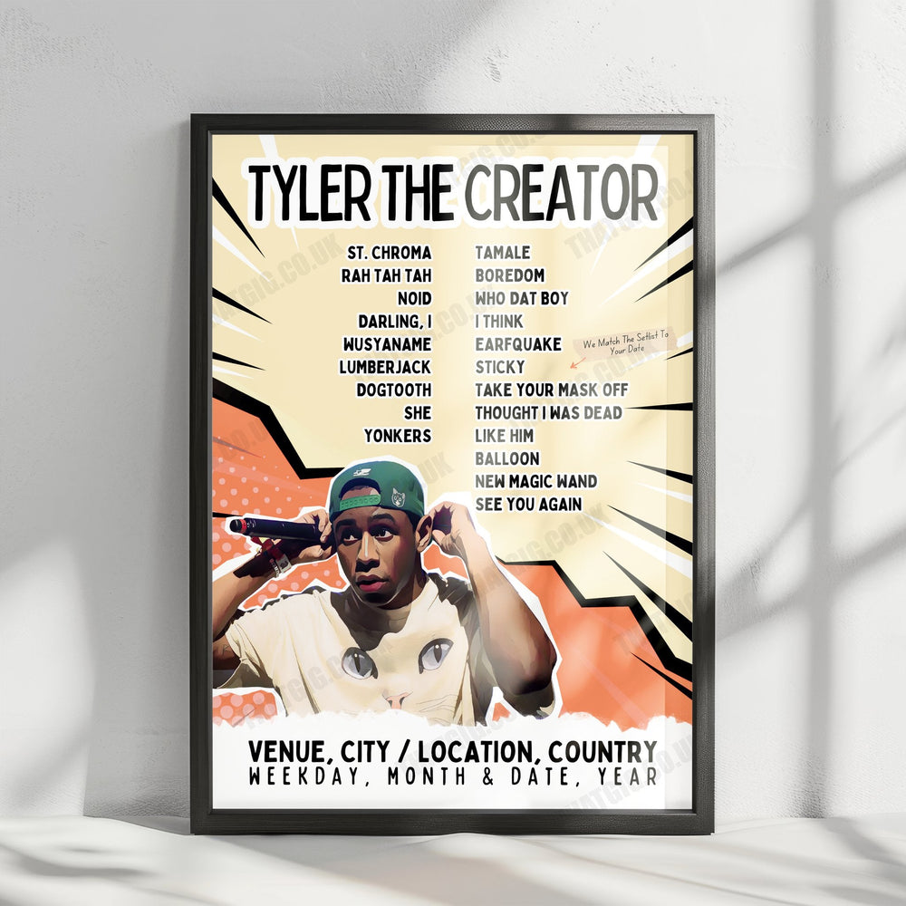 Tyler, The Creator Setlist Poster - 3Arena, Dublin - May 24th, 2025
