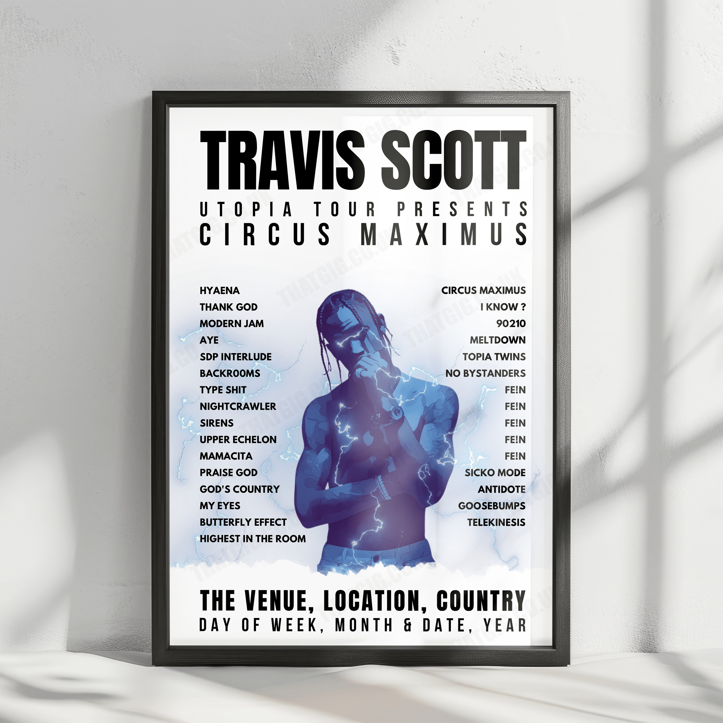 Travis Scott Setlist Poster - Ball Arena, Denver - October 22nd, 2023