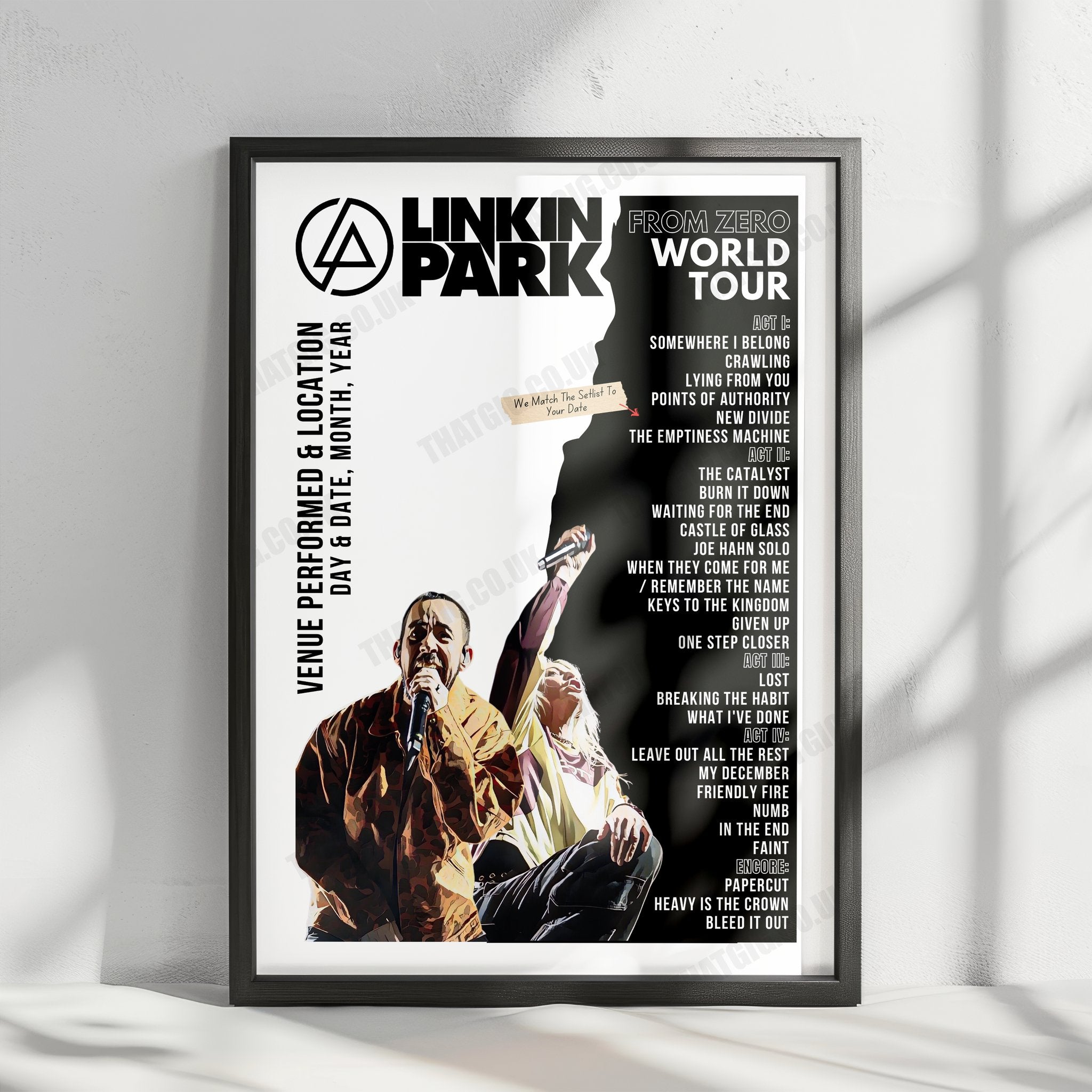 Linkin Park Setlist Poster - Barclays Arena, Hamburg, Germany - September 22nd, 2024
