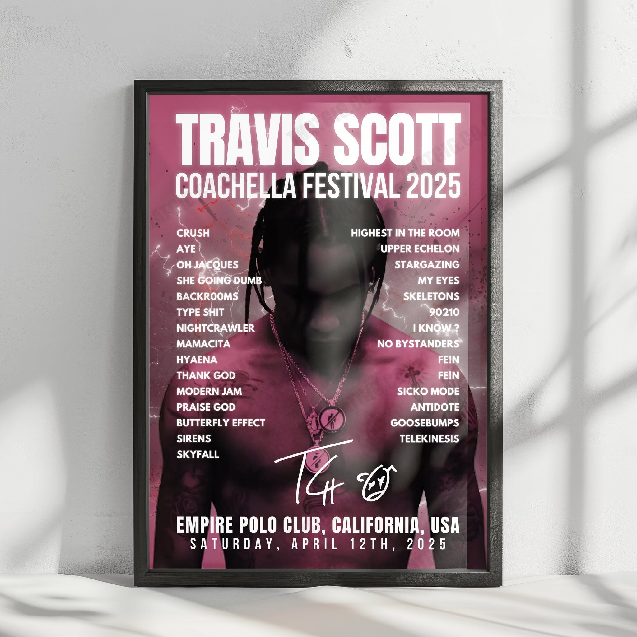 Travis Scott Setlist Poster - Empire Polo Club Festival - April 12th, 2025