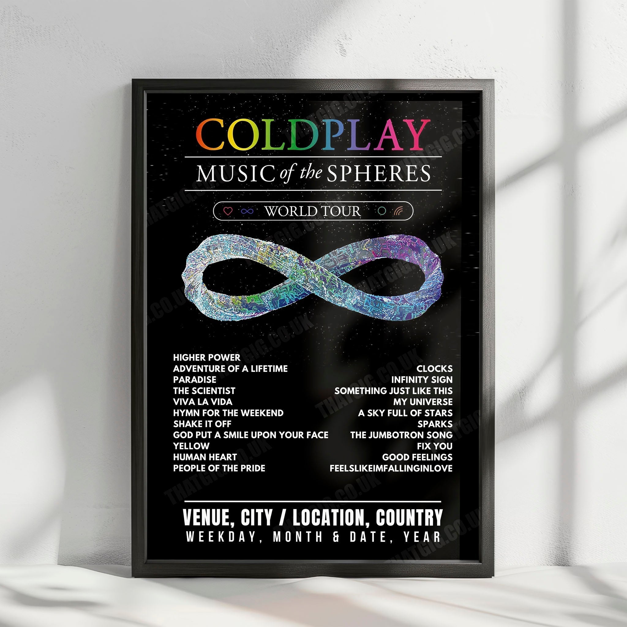 Coldplay Setlist Poster - Wembley Stadium, London - September 6th, 2025