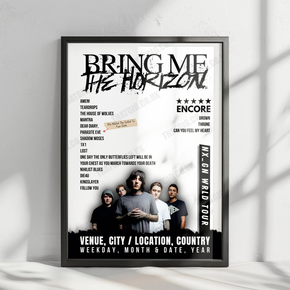 Bring Me the Horizon Setlist Poster - Carnaval Circuit Ancol, Jakarta - August 25th, 2024