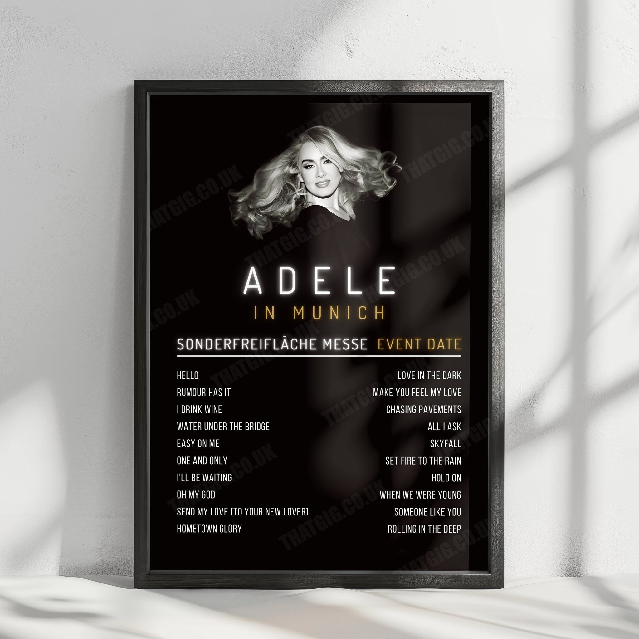 Adele Setlist Poster - Sonderfreifläche Messe, Munich - August 30th, 2024