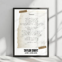 Taylor Swift "Lover" Lyric Poster