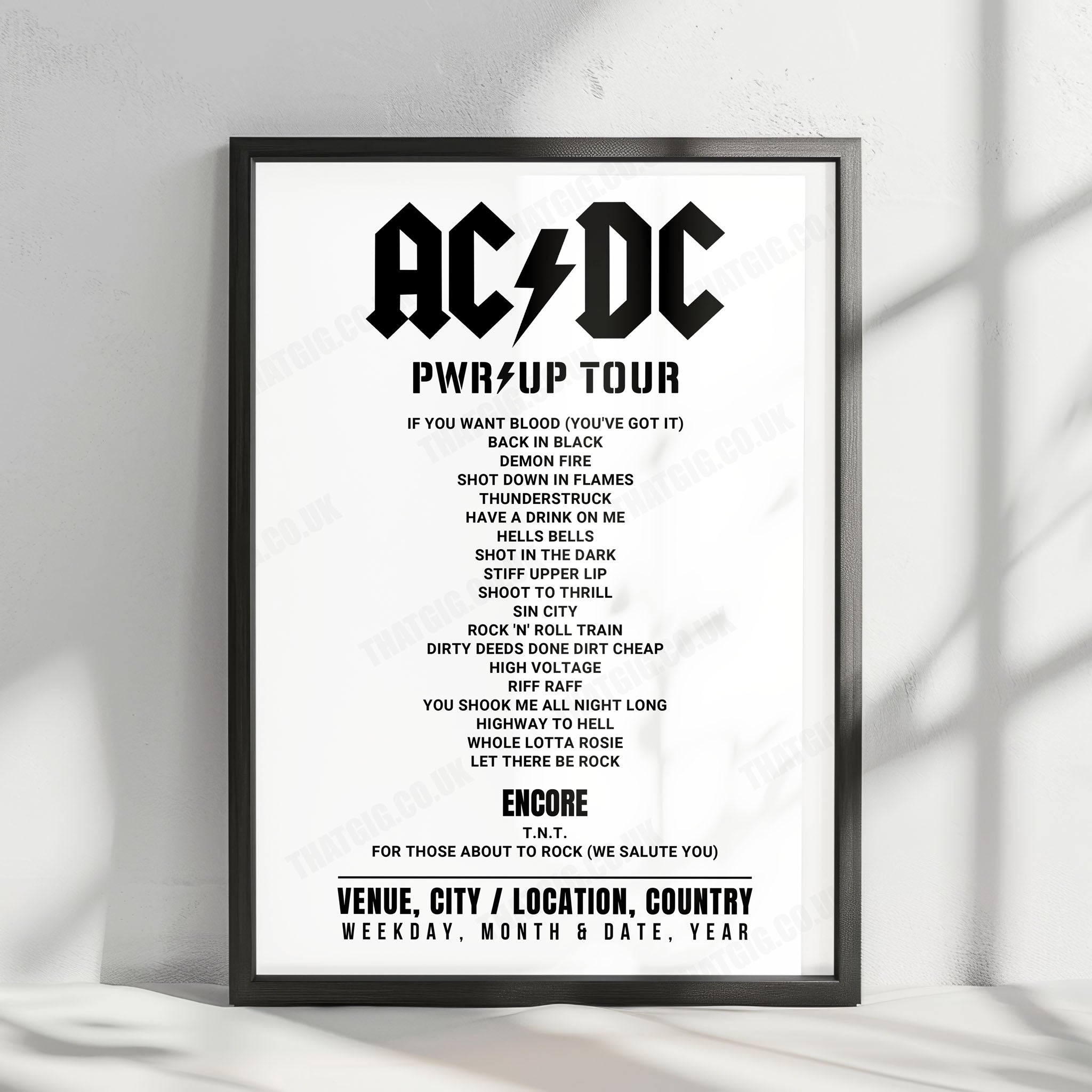 AC/DC Setlist Poster - Estadio La Cartuja de Sevilla, Seville - June 1st, 2024