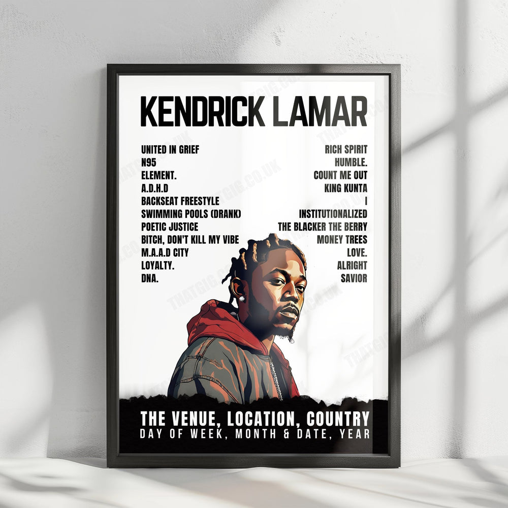 Kendrick Lamar Setlist Poster - Lotnisko Gdynia-Kosakowo, Gdynia - July 1st, 2023