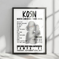 Korn Setlist Poster, Xfinity Center, Mansfield - September 21st, 2024