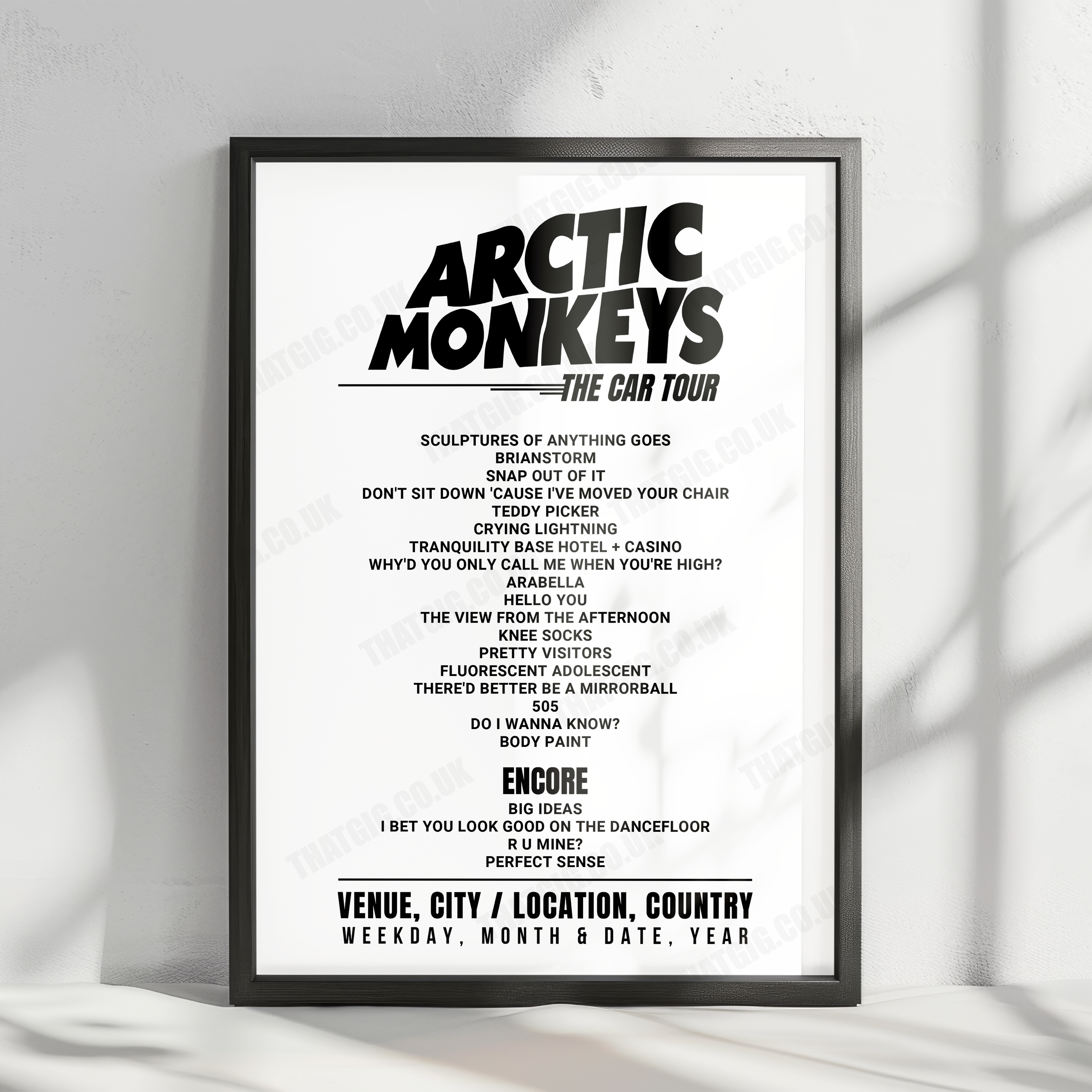 Arctic Monkeys Setlist Poster - Pedreira Paulo Leminski, Curitiba - November 8th, 2022