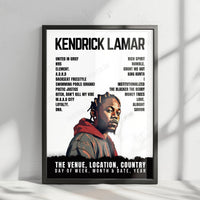 Kendrick Lamar Setlist Poster - Avicii Arena, Stockholm - October 17th, 2022