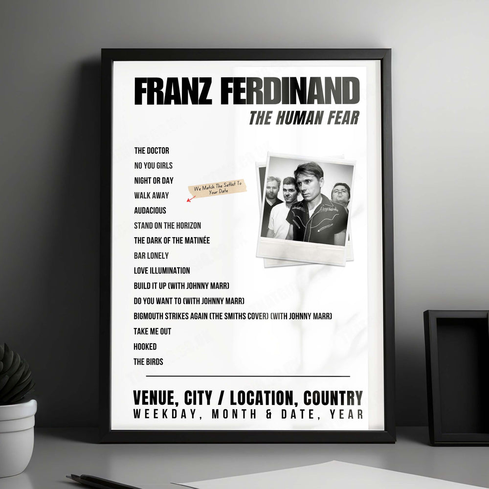 Franz Ferdinand Setlist Poster - Worthy Farm, Pilton - June 27th, 2025