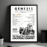 Genesis Setlist Poster - Ziggo Dome, Amsterdam - March 22nd, 2022
