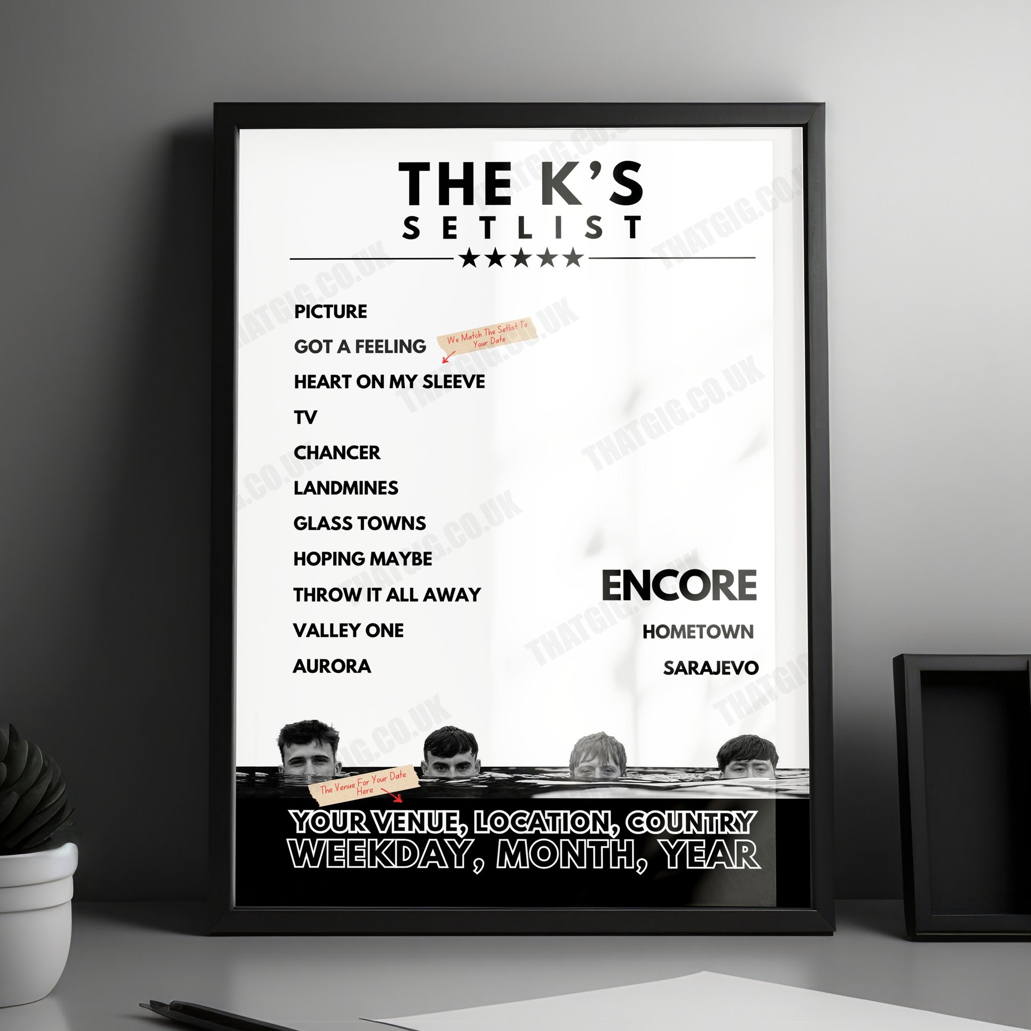 The K's Setlist Poster - Old Fire Station, Carlisle, England - November 17th, 2024