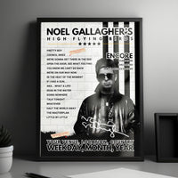 Noel Gallagher’s High Flying Birds Setlist Poster - O2 Academy Bournemouth - March 18th, 2024