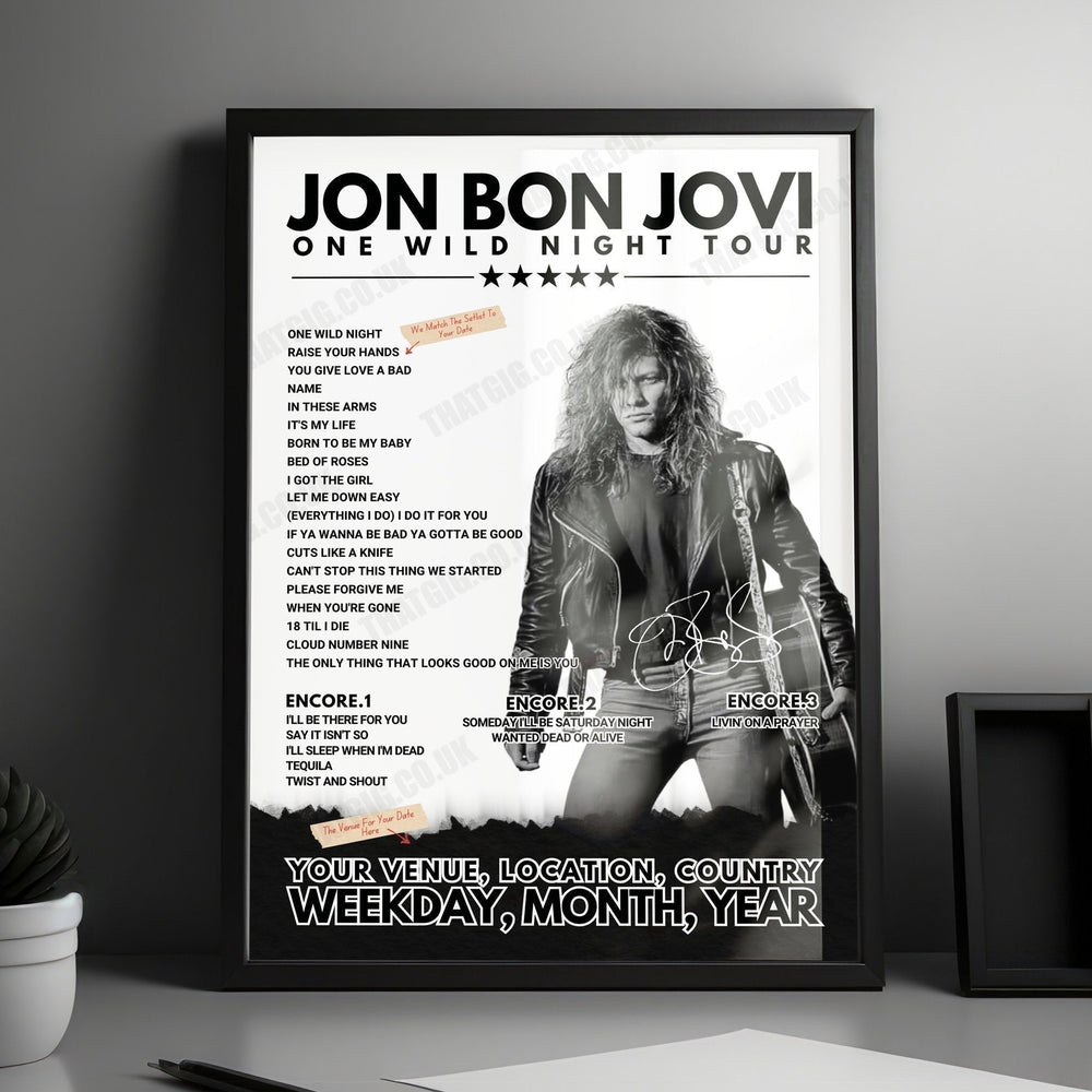 Bon Jovi Setlist Poster - Amalie Arena, Tampa - April 15th, 2022