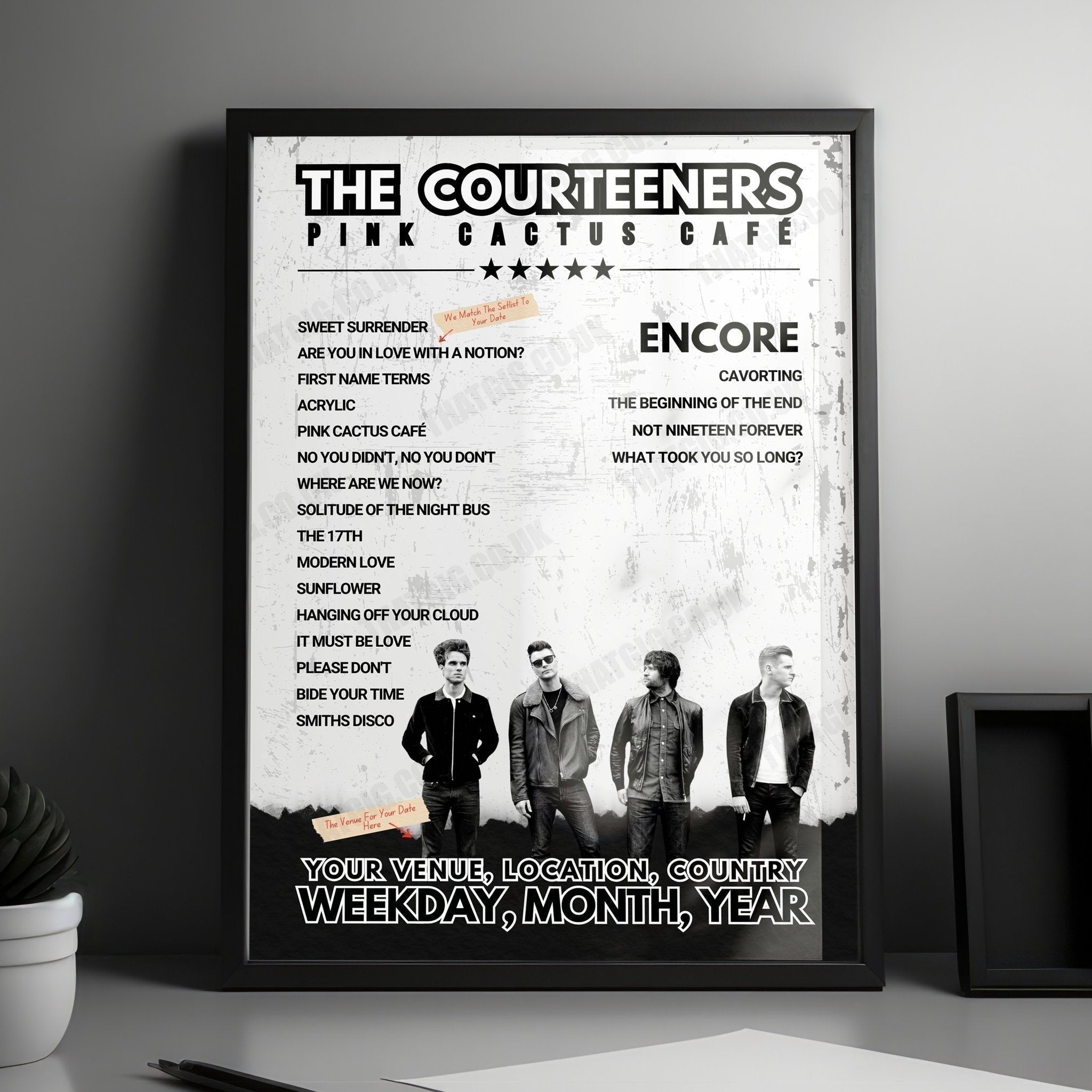 Courteeners Setlist Poster - O2 Academy Brixton, London, England - November 16th, 2024