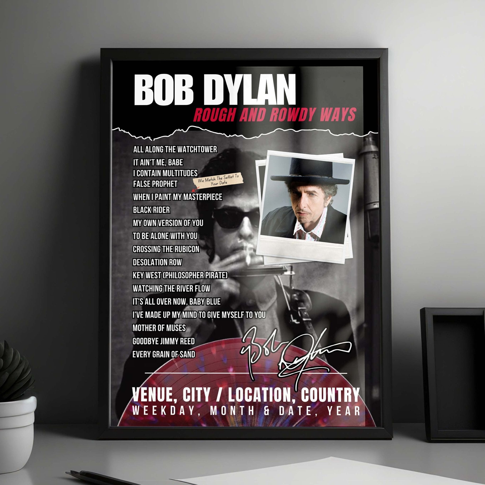 Bob Dylan Setlist Poster - Powers Auditorium, Youngstown - April 19th, 2025