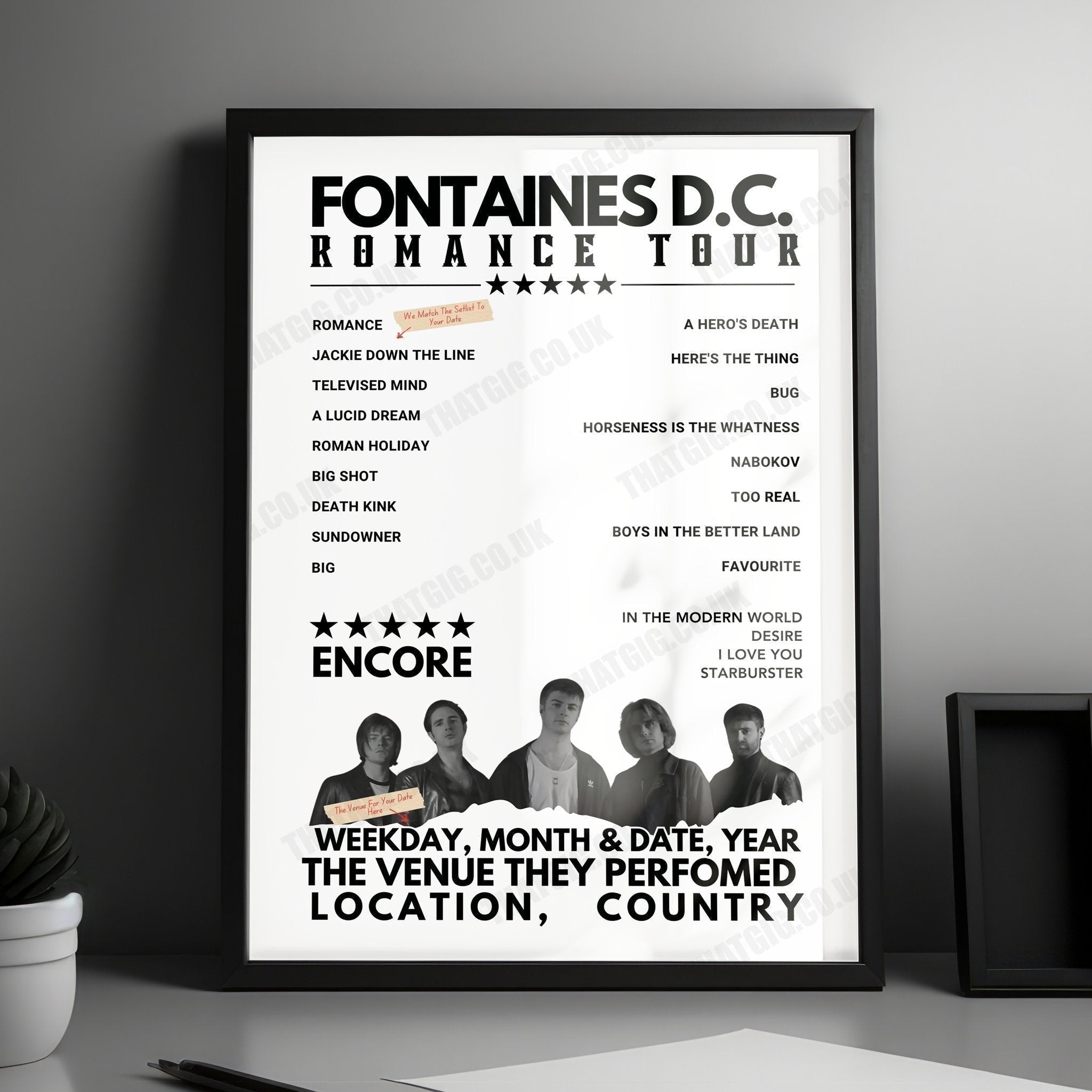 Fontaines D.C. Setlist Poster - Utilita Arena Cardiff, Cardiff, Wales - November 24th, 2024