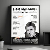 Liam Gallagher Setlist Poster - Meredith Supernatural Amphitheatre, Meredith - December 13th, 2019