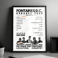 Fontaines D.C. Setlist Poster - Brooklyn Paramount, Brooklyn, USA - October 16th, 2024