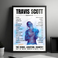 Travis Scott Setlist Poster - The O2 Arena, London, England - July 16th, 2019