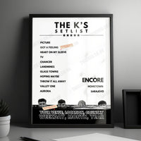 The K’s Setlist Poster - O2 Institute, Birmingham, England - November 24th, 2024