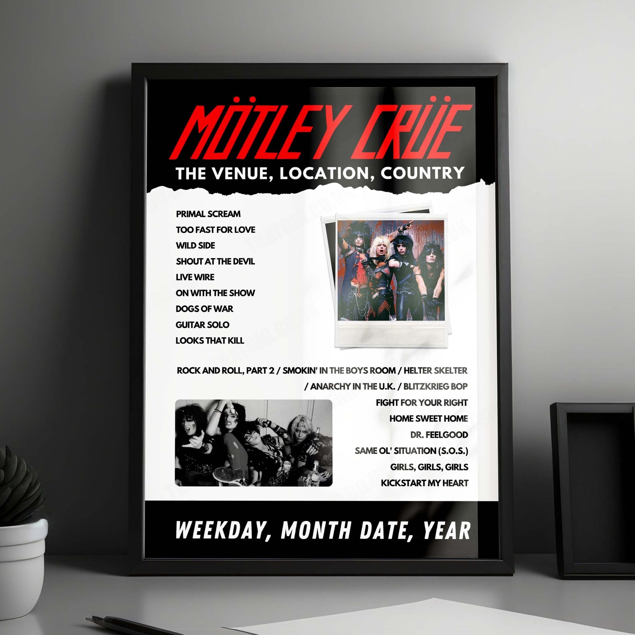 Mötley Crüe Setlist Poster - Expo-Plaza, Hanover, Germany - June 3rd, 2023