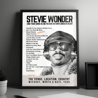 Stevie Wonder Setlist Poster - Madison Square Garden, New York - October 10th, 2024