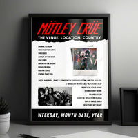 Mötley Crüe Setlist Poster - Bramall Lane, Sheffield, England - May 22nd, 2023