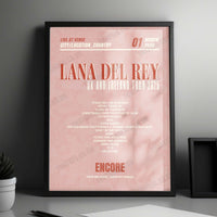 Lana Del Rey Setlist Poster - Anfield, Liverpool - June 28th, 2025