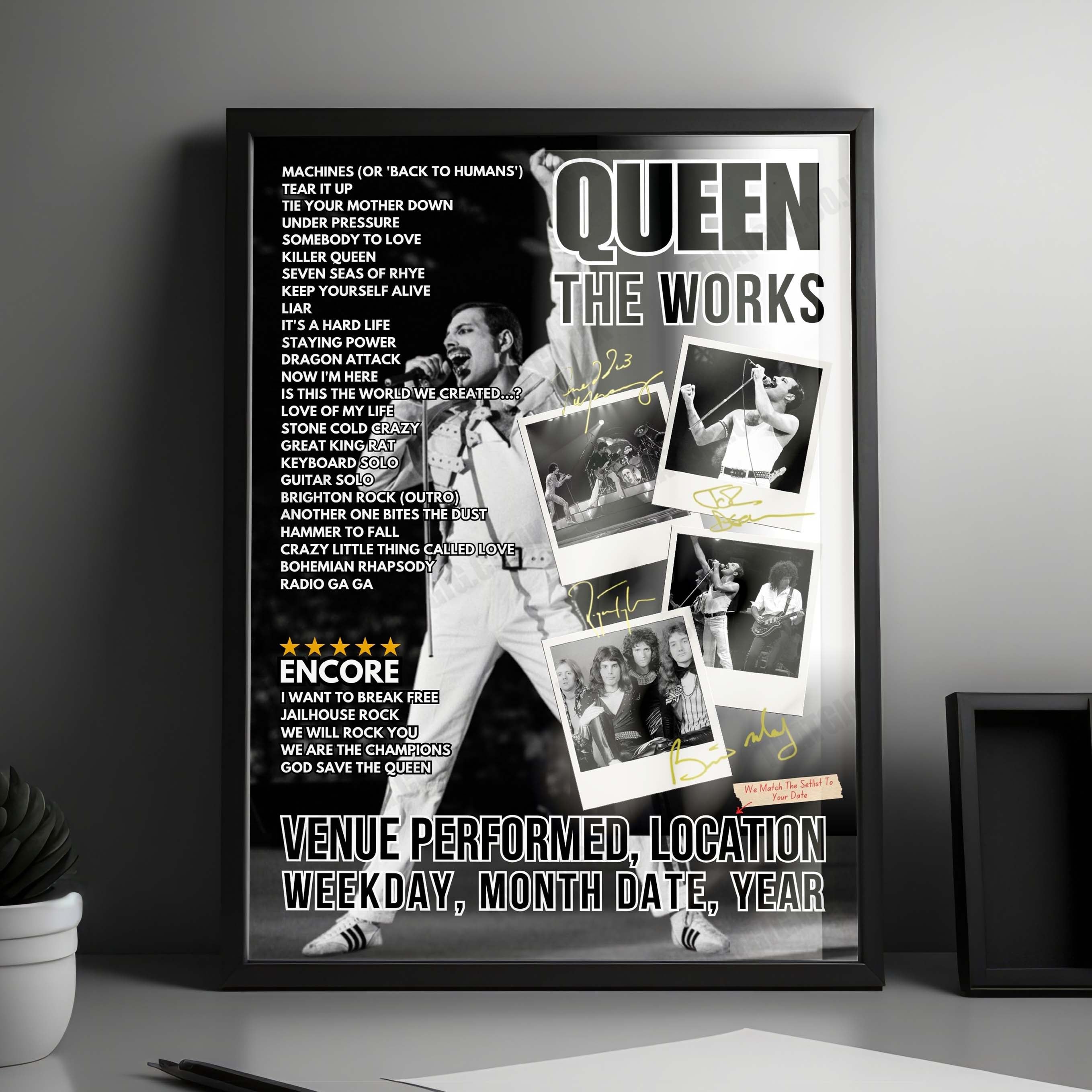 Queen Setlist Poster - NEC Arena, Birmingham - September 1st, 1984