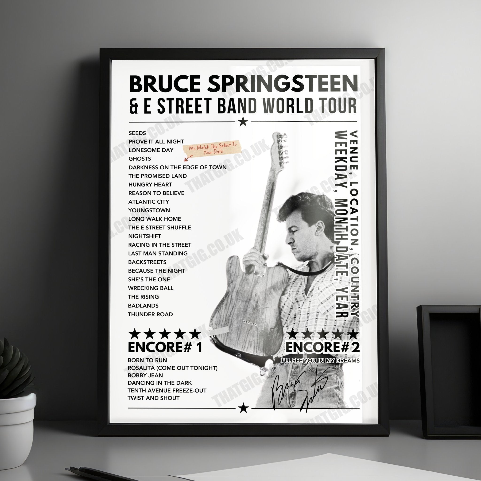 Bruce Springsteen Setlist Poster - Kia Forum, Inglewood, USA - April 4th, 2024