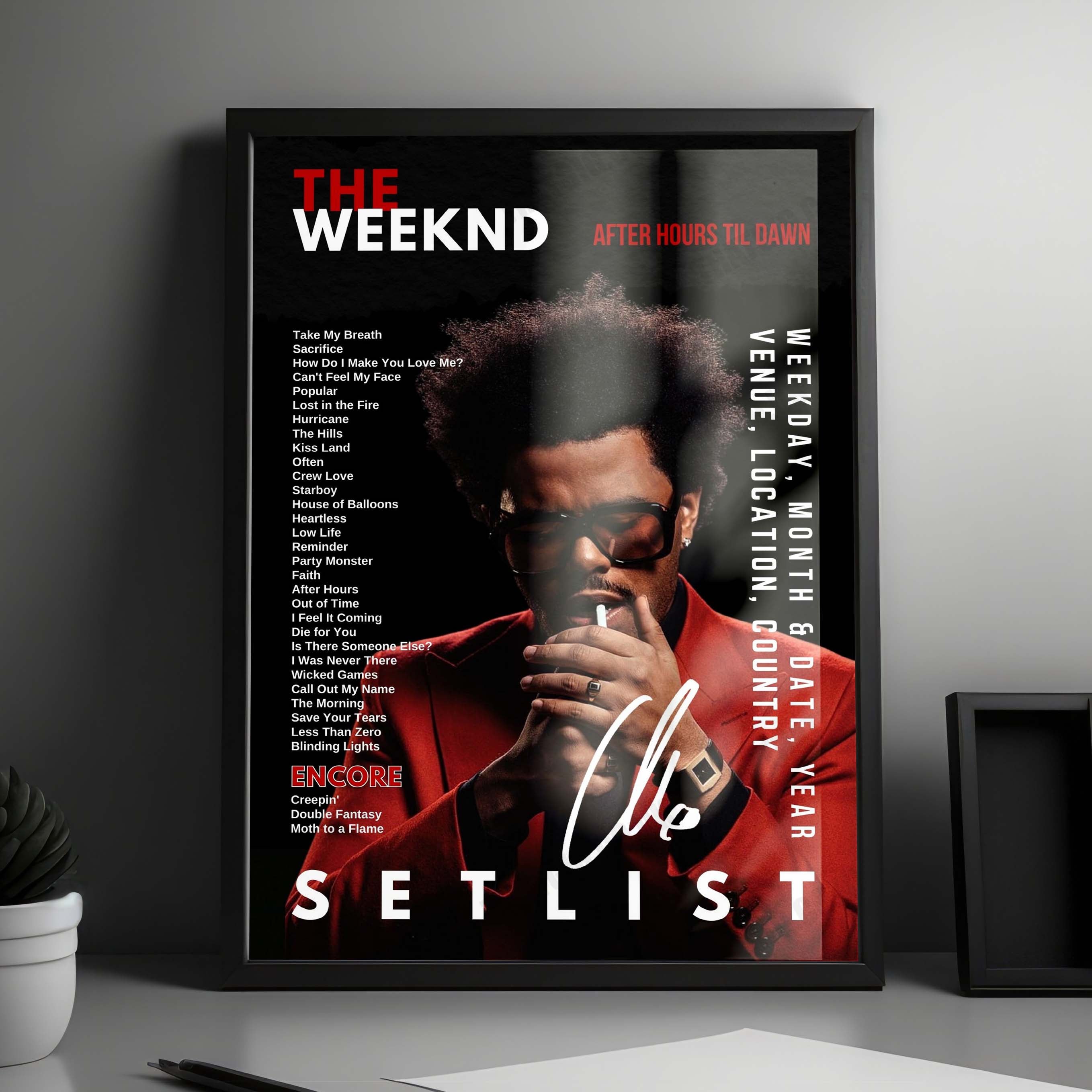 The Weeknd Setlist Poster - Soldier Field, Chicago - May 31st, 2025