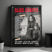 Alice Cooper Setlist Poster - Rockhal Main Hall, Esch-sur-Alzette, Luxembourg - October 12th, 2024
