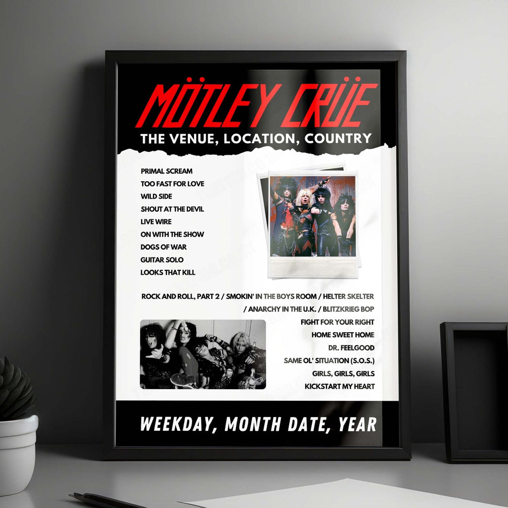 Mötley Crüe Setlist Poster - Hard Rock Live, Hollywood, FL, USA - March 12th, 2023